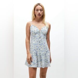 Blue and green mini floral dress!!